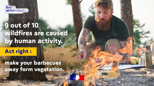 9 out of 10 wildfires are caused by human activity-Act right: DIY work far enough from vegetation. Every actions counts