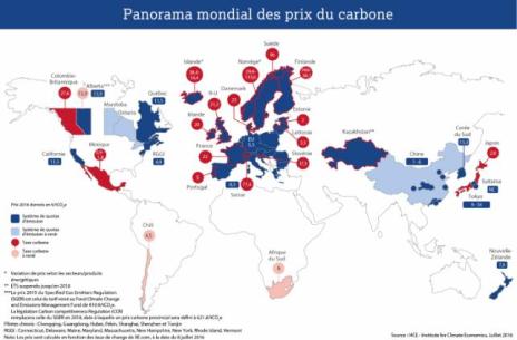 Panorama mondial des prix du carbone