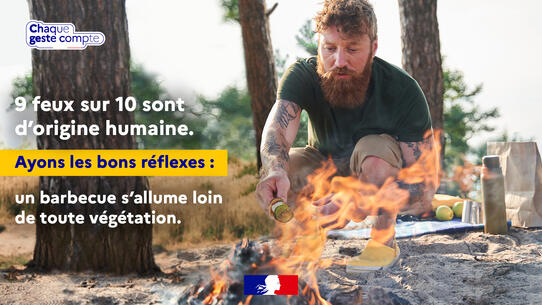 Affiche de la campagne de prévention des feux de forêt 2026
