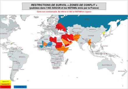 Carte des restrictions de survol