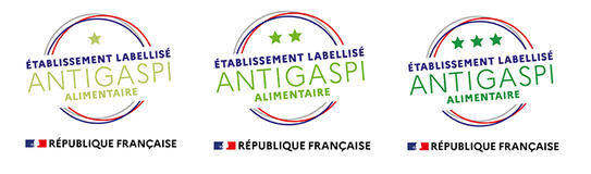 Établissement labellisé antigaspi alimentaire. République française