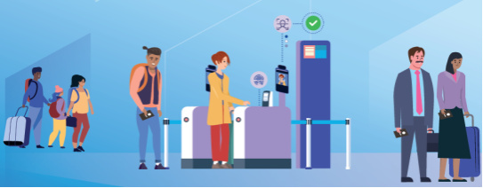illustration de passagers aériens