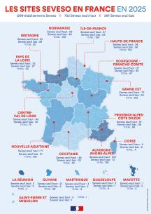 Carte des sites Seveso en France en 2025