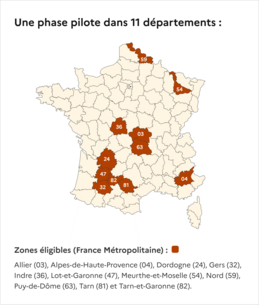 Les 11 départements pilotes du Fonds de prévention argile