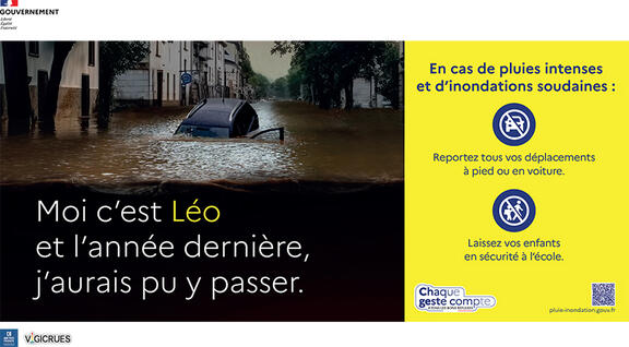 Affiche de la campagne prévention pluies inondations